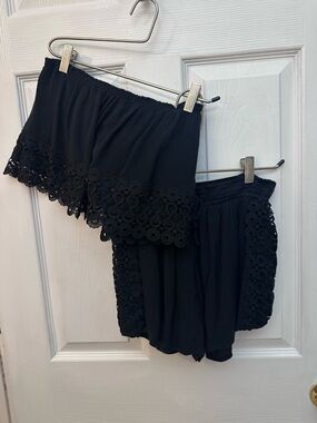 Hollister Black Two-Piece Tube Top & Shorts Set